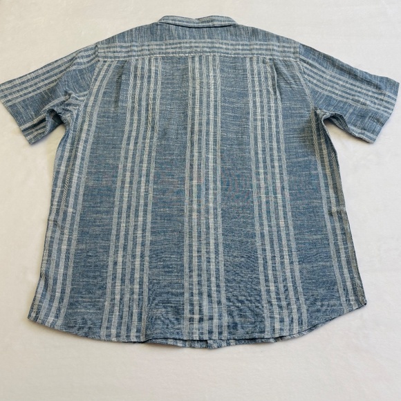 Weatherproof Blue Casual Button Down Shirt with Stripes - Picture 8 of 15